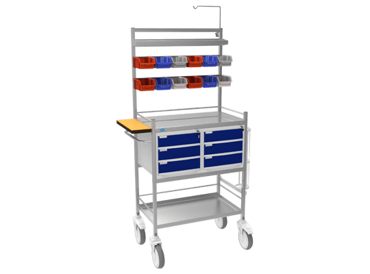 Crash cart trolley stainless steel